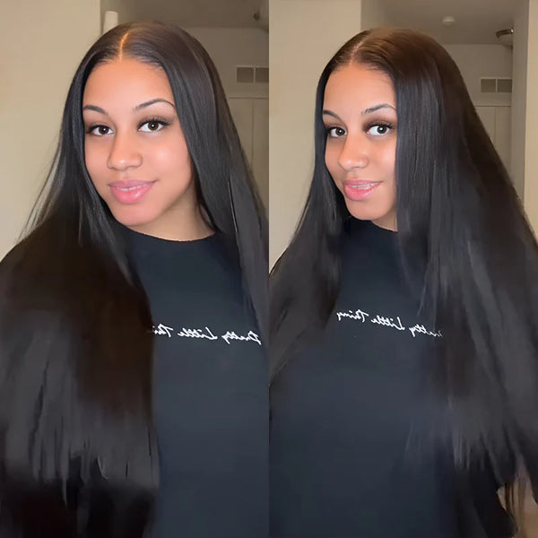 Brennas Hair Straight Wig 6x6 HD Pre-Cut Ready To Go Glueless Human Hair Wigs For Women Natural Black