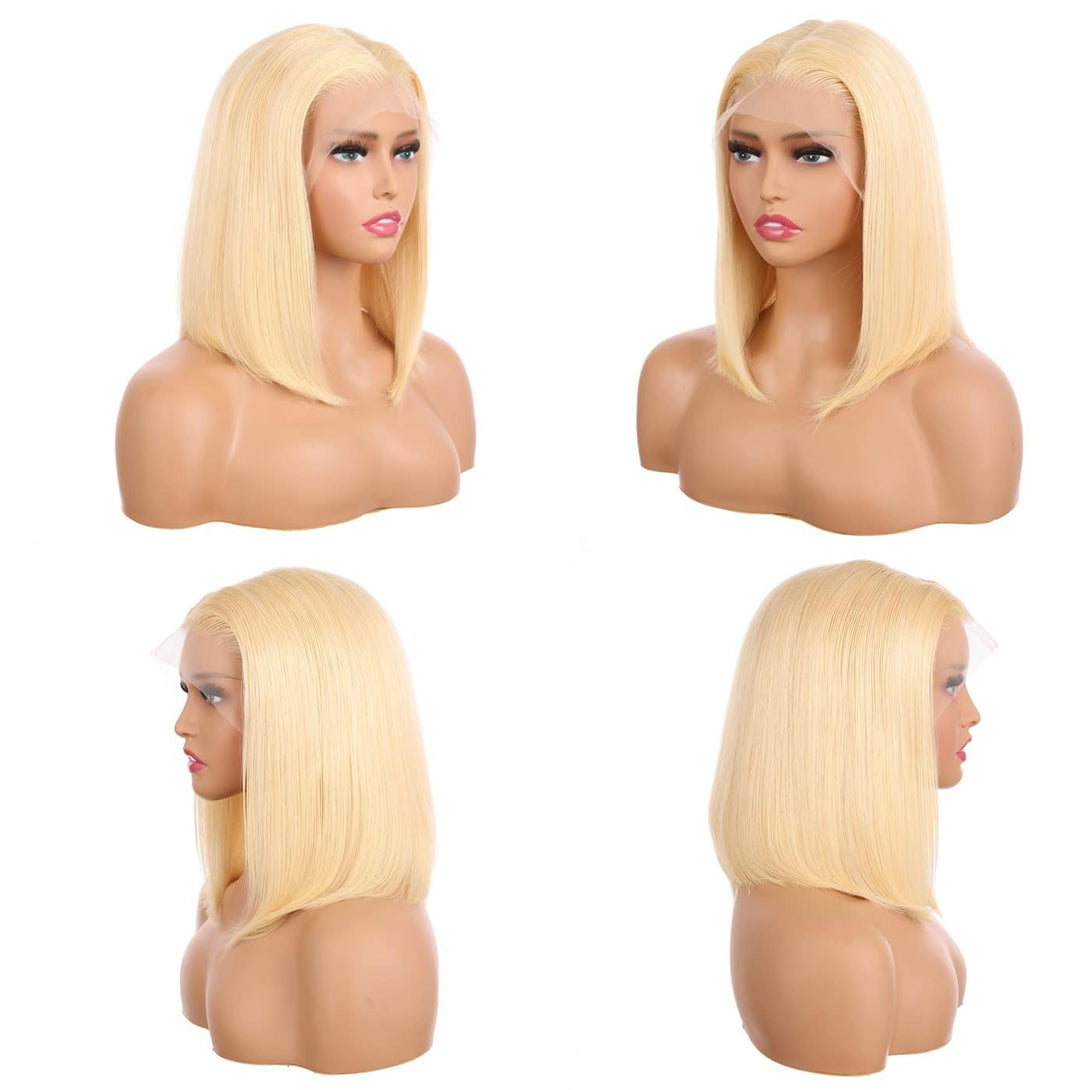 Brennas Hair 613 Blonde Short Bob Straight Hair Wig 13x4 Lace Front Human Hair Wigs