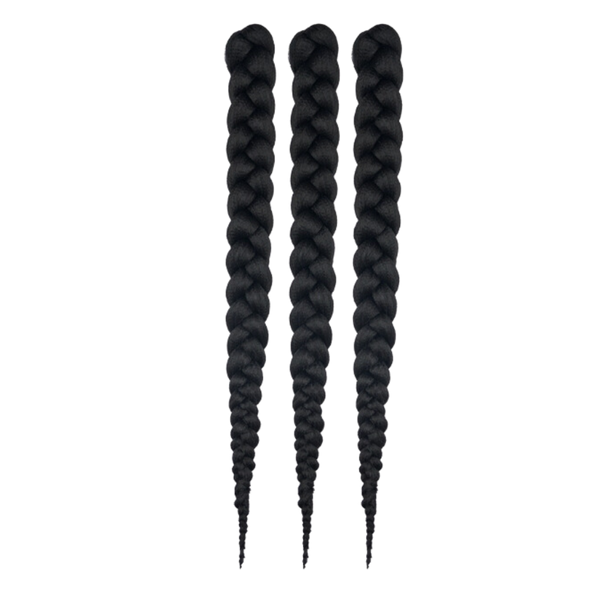 Brennas Hair 3 Pack Hypoallergenic Pre-Stretched Braiding Hair, 28 Inches, Itch-Free, Fast Drying, Hot Water Set, Light-weight-85g, Ready To Use, Soft textured