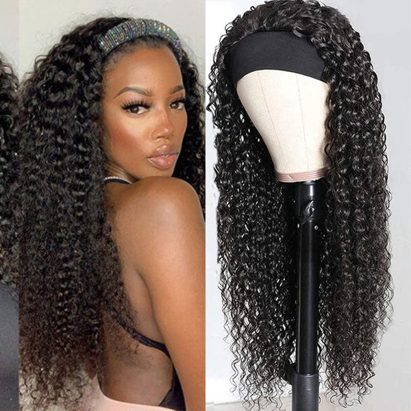 Brennas  Deep Wave None Lace Front Wig Human Hair Machine Made GluelessWigs for Black Women Human Hair Natural Color