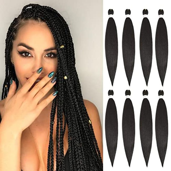 Brennas Hair 10 Inch Boho Box Braids Crochet Hair 8 Packs Bohomian Crochet Box Braids Curly Ends Pre-looped Messy Goddess Box Braids Hair Extension for Women 1B#