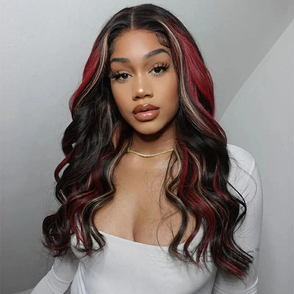 Brennas Hair Body Wave P1B/Bug/27 Pre-Cut Lace Glueless Wig Human Hair Wig For Women 180% Density